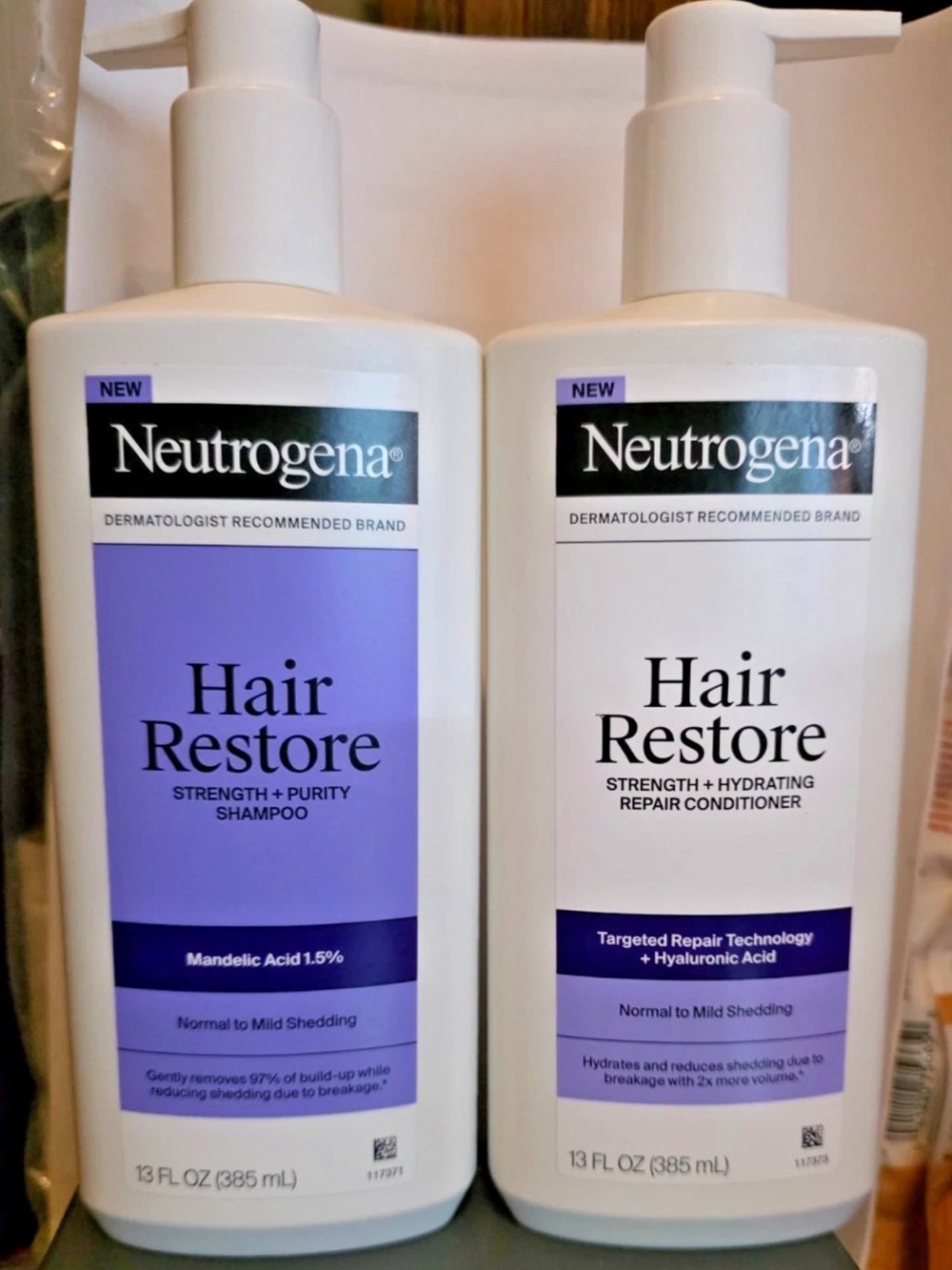 Neutrogena Hair Restore Shampoo And Conditioner Set 13 oz New